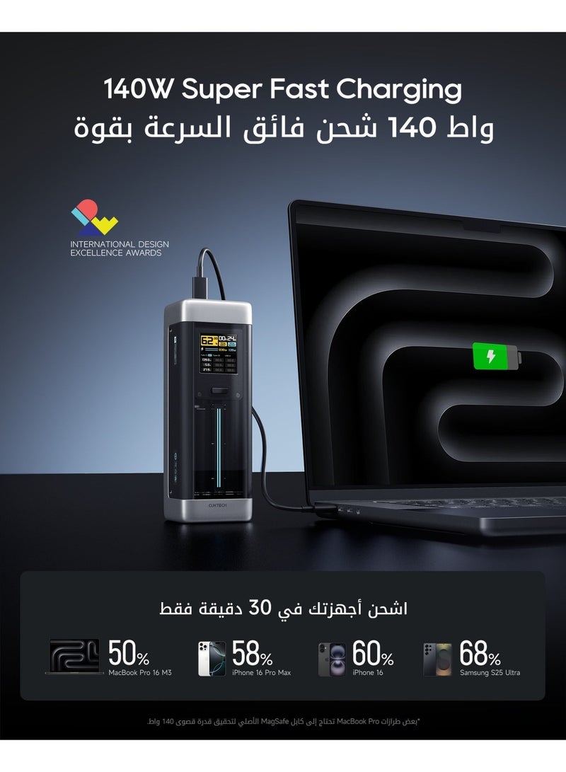 CUKTECH 20 Power Bank, 25,000mAh 210W MAX PD 3.1 Portable Charger for Laptop, Fast Charging for Travel & Gaming, for MacBook Pro, iPhone 17/16, Samsung, Xiaomi, Steam Deck (Flight-Approved) - Image 3